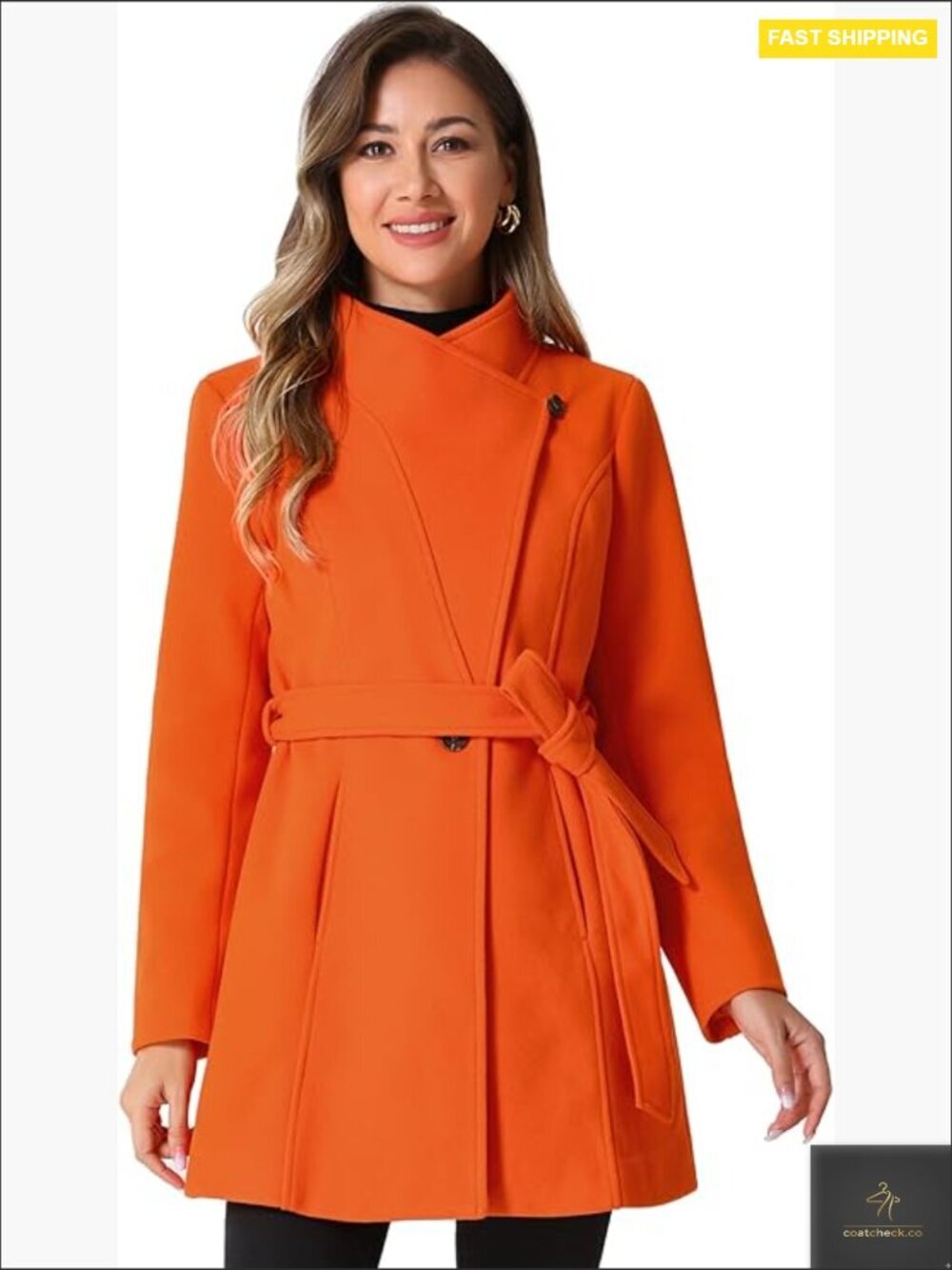 Classic Trench Coat Elegant Minimal Chic Winter Belted Pea Coat Long Sleeve